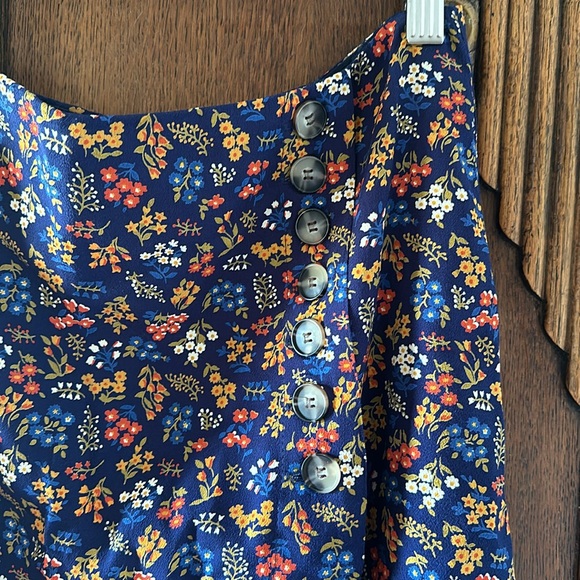 Madewell Floral Mini Skirt Lined High Waisted Print Wrap Side Buttons Medium - Picture 2 of 4